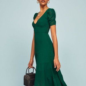 REFORMATION COSA DRESS EMERALD GREEN NWT